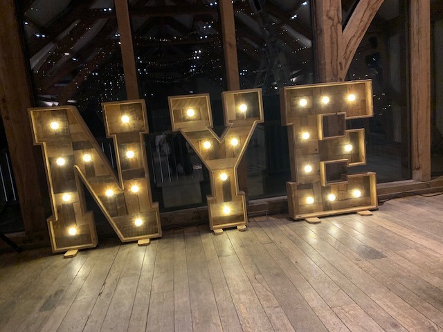 Rustic Light Up Letters Hire
